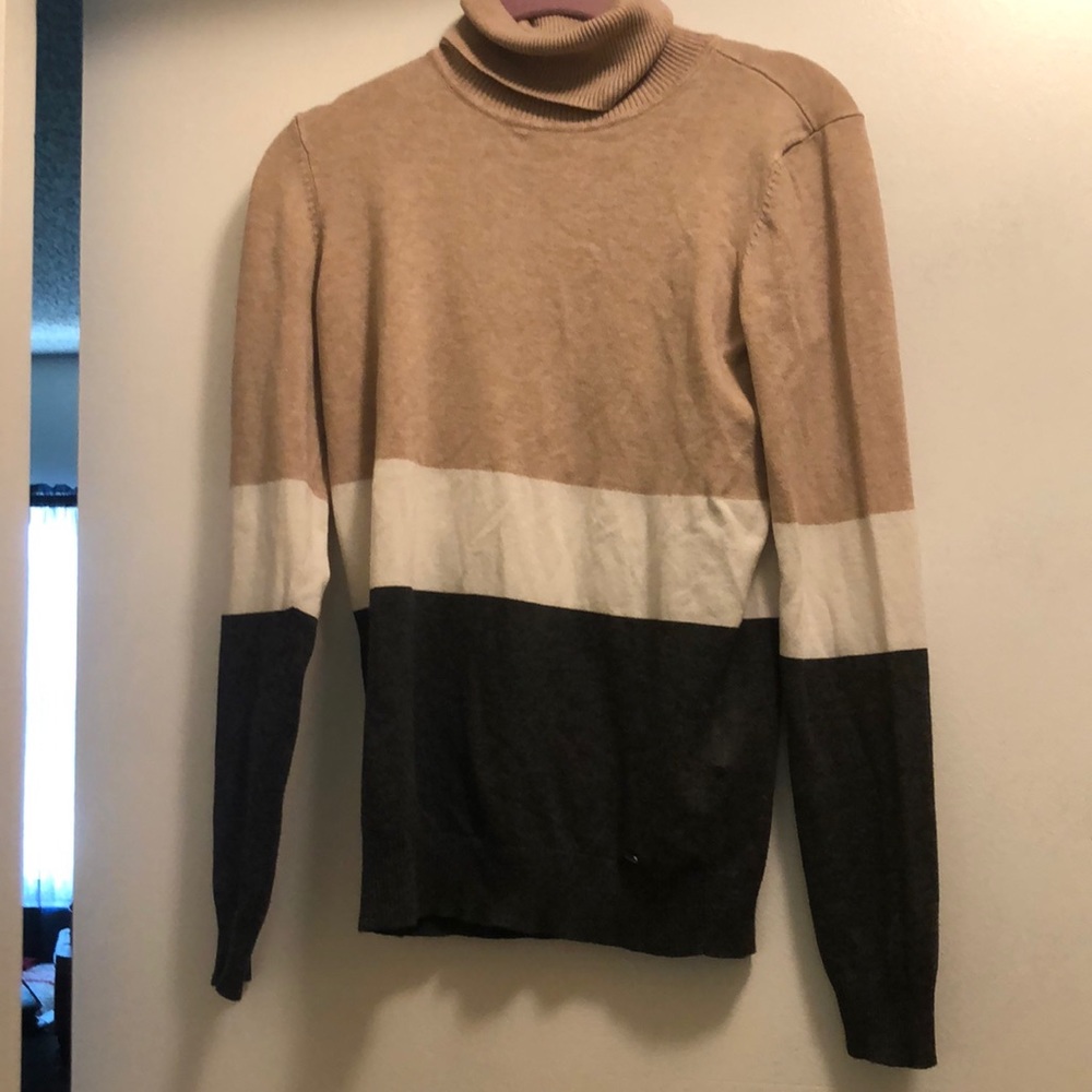 Calvin Klein turtleneck sweater color blocked knit